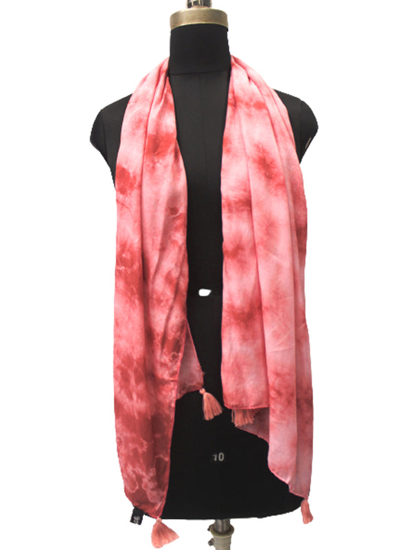Splendid Beige Tie Dye Muslin Everyday Scarves/Stoles for Women SC100