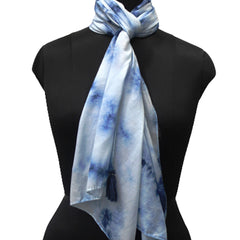 Beautiful Dark Blue Tie Dye Muslin Everyday Scarves/Stoles for Women SC101
