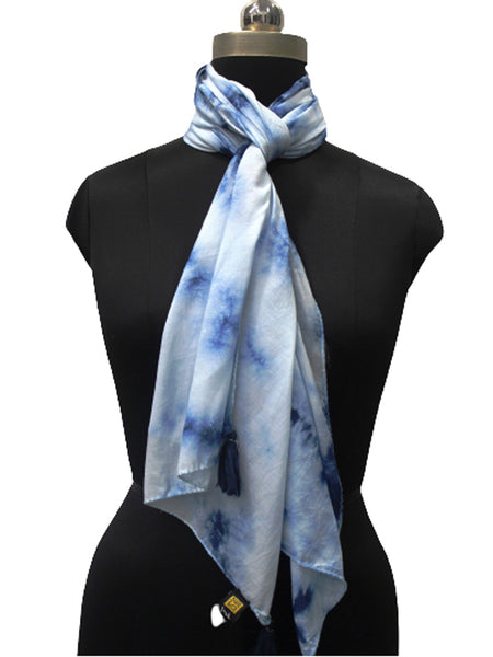 Beautiful Dark Blue Tie Dye Muslin Everyday Scarves/Stoles for Women SC101