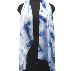 Beautiful Dark Blue Tie Dye Muslin Everyday Scarves/Stoles for Women SC101