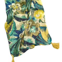 Dazzling Green Printed Muslin Daily Wear Scarves/Stoles for Women SC108