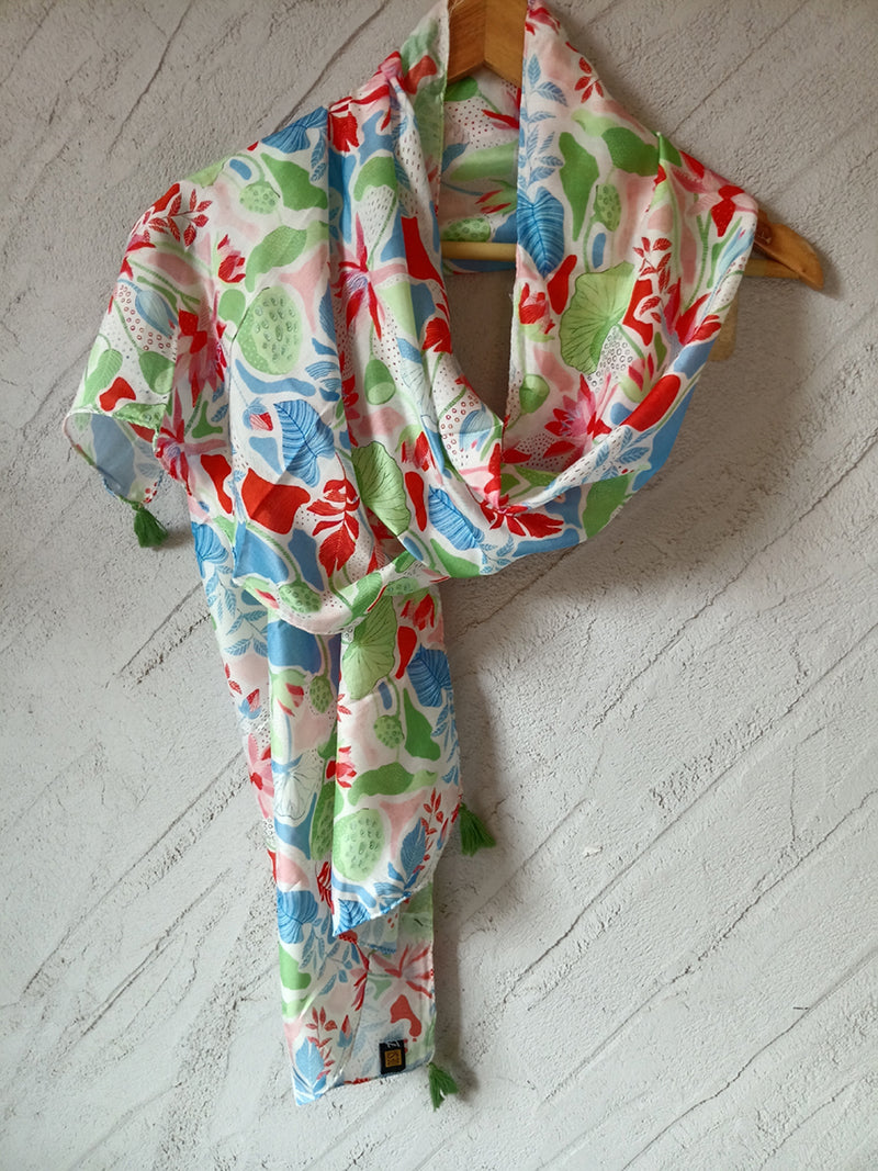 Pleasing Multicolor Printed Muslin Everyday Scarves/Stoles for Women SC109