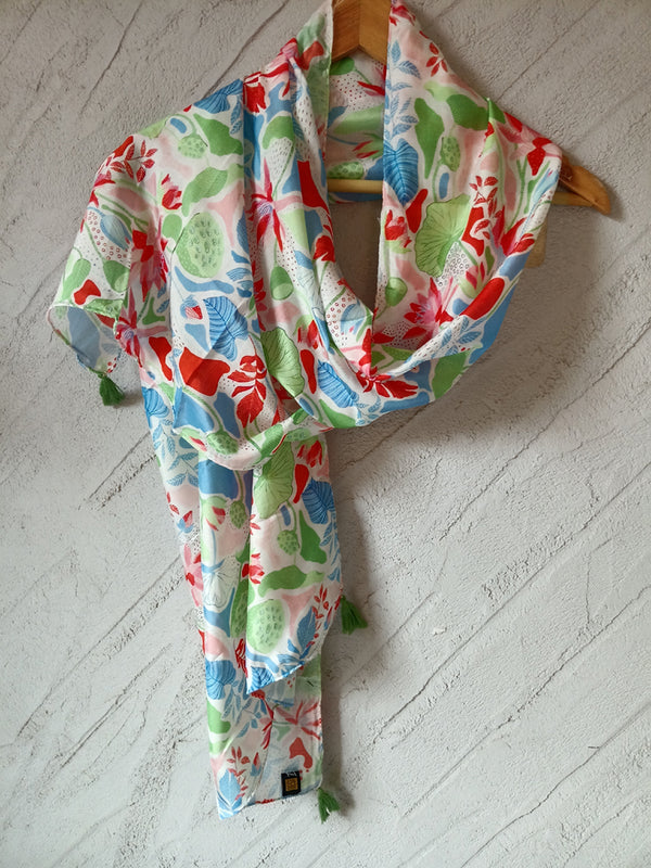 Pleasing Multicolor Printed Muslin Everyday Scarves/Stoles for Women SC109