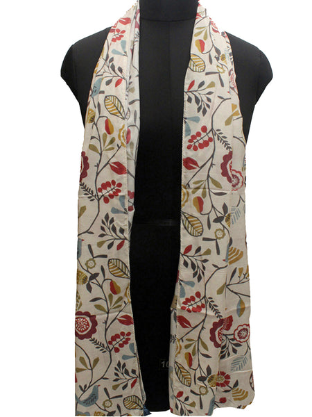 Classy Cream Printed Muslin Everyday Stylish Scarves/Stoles for Women SC10