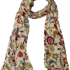 Classy Cream Printed Muslin Everyday Stylish Scarves/Stoles for Women SC10