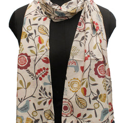 Classy Cream Printed Muslin Everyday Stylish Scarves/Stoles for Women SC10