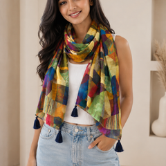 Dazzling Multicolor Printed Muslin Everyday Scarves/Stoles for Women SC110
