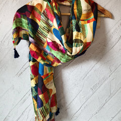 Dazzling Multicolor Printed Muslin Everyday Scarves/Stoles for Women SC110