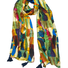 Dazzling Multicolor Printed Muslin Everyday Scarves/Stoles for Women SC110