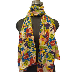 Dazzling Multicolor Printed Muslin Everyday Scarves/Stoles for Women SC111