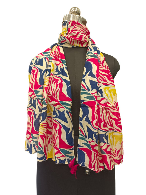 Dazzling Multicolor Printed Muslin Everyday Scarves/Stoles for Women SC112