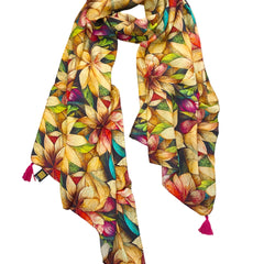 Dazzling Multicolor Printed Muslin Everyday Scarves/Stoles for Women SC113