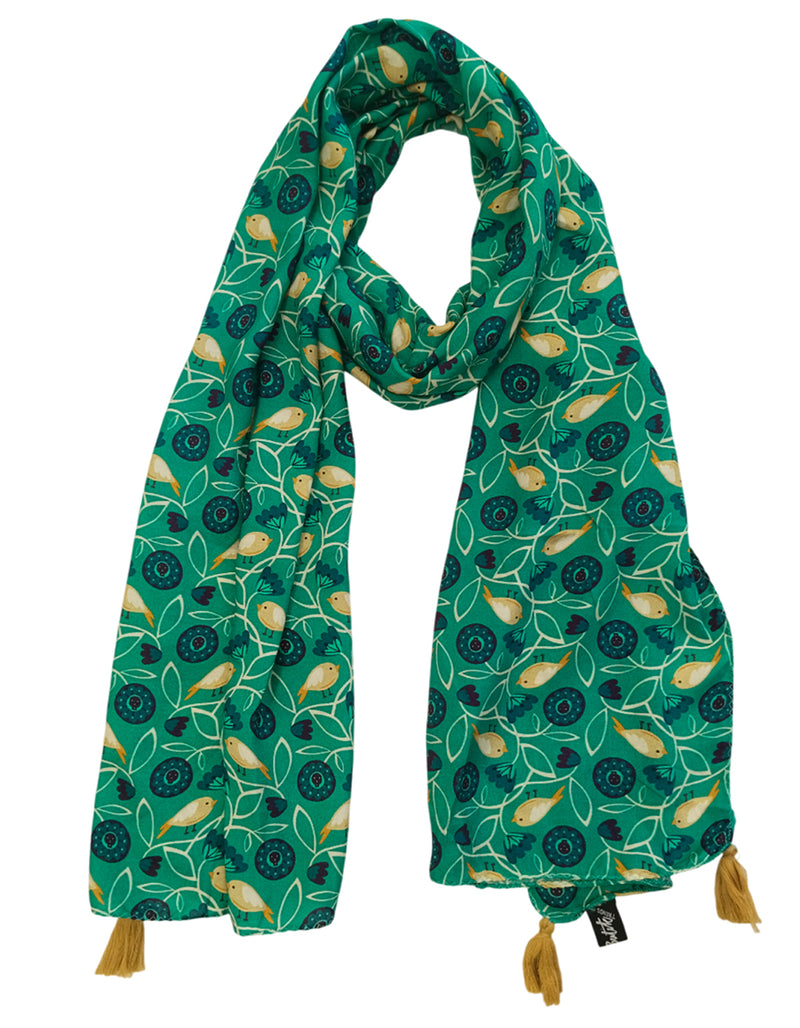 Dazzling Blue Printed Muslin Everyday Scarves/Stoles for Women SC115