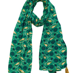 Dazzling Blue Printed Muslin Everyday Scarves/Stoles for Women SC115