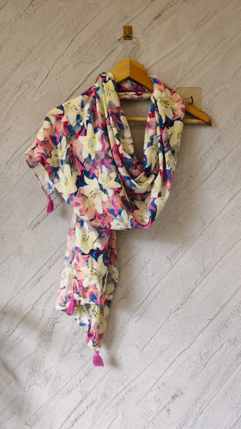 Dazzling Multicolor Printed Muslin Everyday Scarves/Stoles for Women SC116