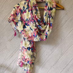Dazzling Multicolor Printed Muslin Everyday Scarves/Stoles for Women SC116