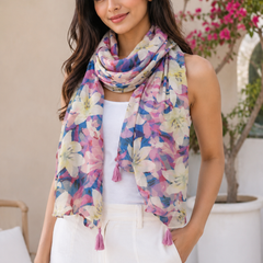 Dazzling Multicolor Printed Muslin Everyday Scarves/Stoles for Women SC116