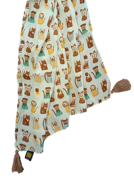 Dazzling Beige Printed Muslin Everyday Scarves/Stoles for Women SC117