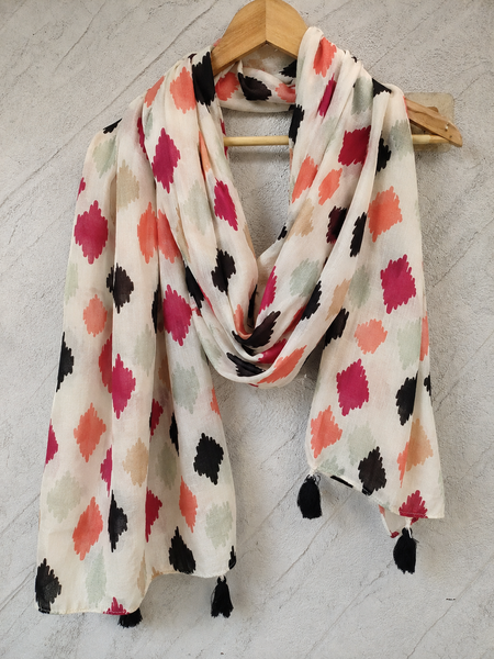 Dazzling Multicolor Printed Muslin Everyday Scarves/Stoles for Women SC118