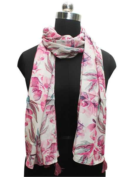 Dazzling Multicolor Printed Muslin Designer Scarves/Stoles for Women SC11