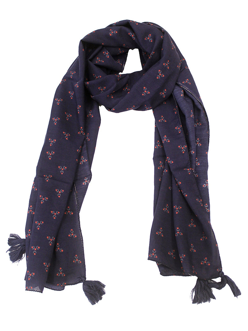 Pleasing Blue  Printed Muslin Lightweight Scarves/Stoles for Women SC13