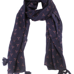 Pleasing Blue  Printed Muslin Lightweight Scarves/Stoles for Women SC13