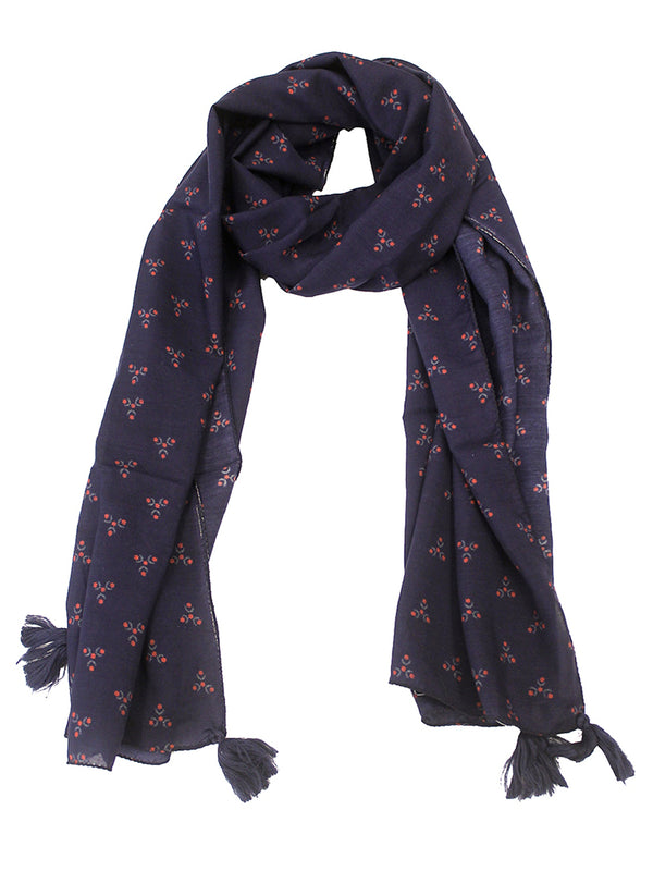 Pleasing Blue  Printed Muslin Lightweight Scarves/Stoles for Women SC13