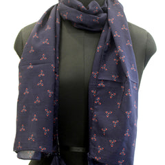 Pleasing Blue  Printed Muslin Lightweight Scarves/Stoles for Women SC13