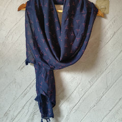 Pleasing Blue  Printed Muslin Lightweight Scarves/Stoles for Women SC13