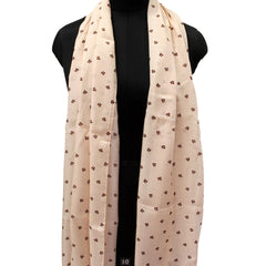 Stunning Peach  Printed Muslin Daily Wear Scarves/Stoles for Women SC15