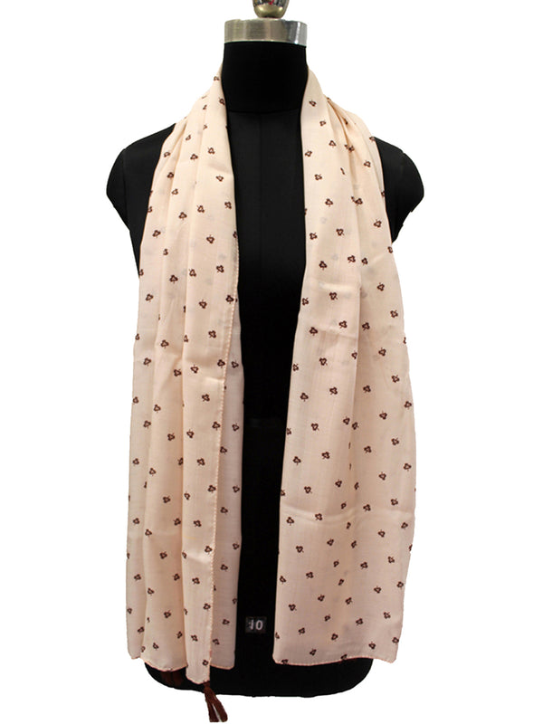 Stunning Peach  Printed Muslin Daily Wear Scarves/Stoles for Women SC15