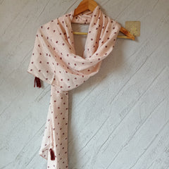 Stunning Peach  Printed Muslin Daily Wear Scarves/Stoles for Women SC15