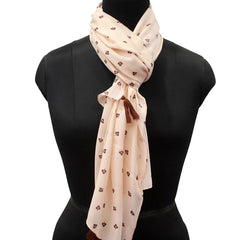 Stunning Peach  Printed Muslin Daily Wear Scarves/Stoles for Women SC15