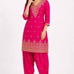 Women's Festive Embroidered Kurta Set with Dupatta