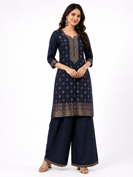 Women's Festive Embroidered Kurta Set with Dupatta