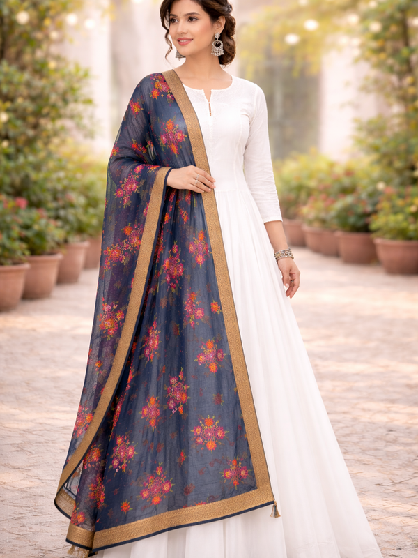 Desi Butik 's Floral Embroidered Dupatta