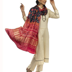 Multicolor Women's Gaji Silk Dupatta suitable for All Occasions