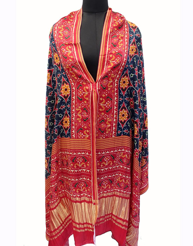 Multicolor Women's Gaji Silk Dupatta suitable for All Occasions