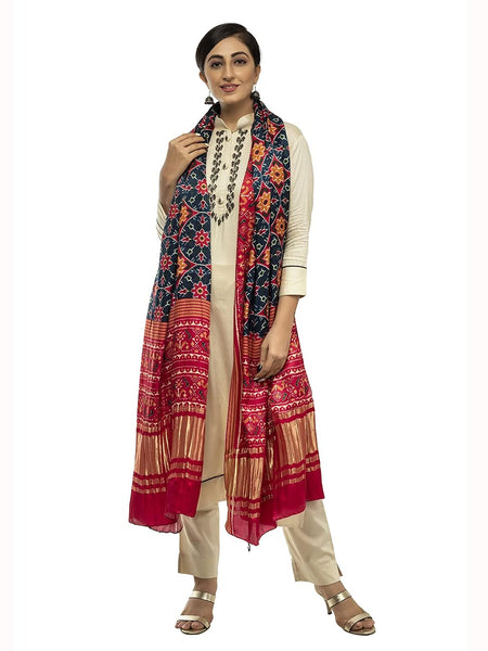 Multicolor Women's Gaji Silk Dupatta suitable for All Occasions