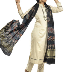 Multicolor Women's Gaji Silk Dupatta suitable for Navratri, Diwali & All Occasions DB2025