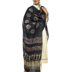 Multicolor Women's Gaji Silk Dupatta suitable for Navratri, Diwali & All Occasions DB2025