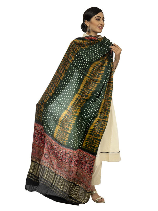 Multicolor Women's Gaji Silk Dupatta suitable for All Occasions