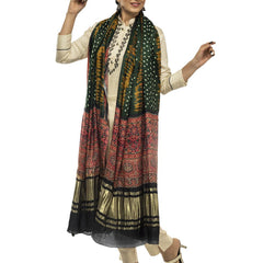 Multicolor Women's Gaji Silk Dupatta suitable for All Occasions