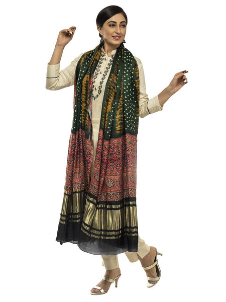 Multicolor Women's Gaji Silk Dupatta suitable for All Occasions