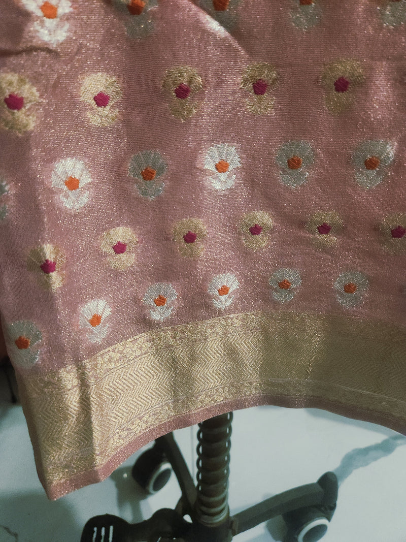 Women's Pink Embroidered Cotton Silk Kurta Set with Dupatta
