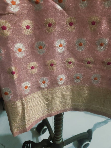 Women's Pink Embroidered Cotton Silk Kurta Set with Dupatta