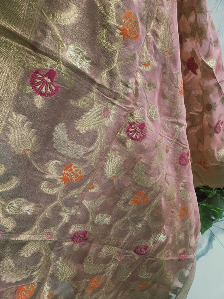 Women's Pink Embroidered Cotton Silk Kurta Set with Dupatta