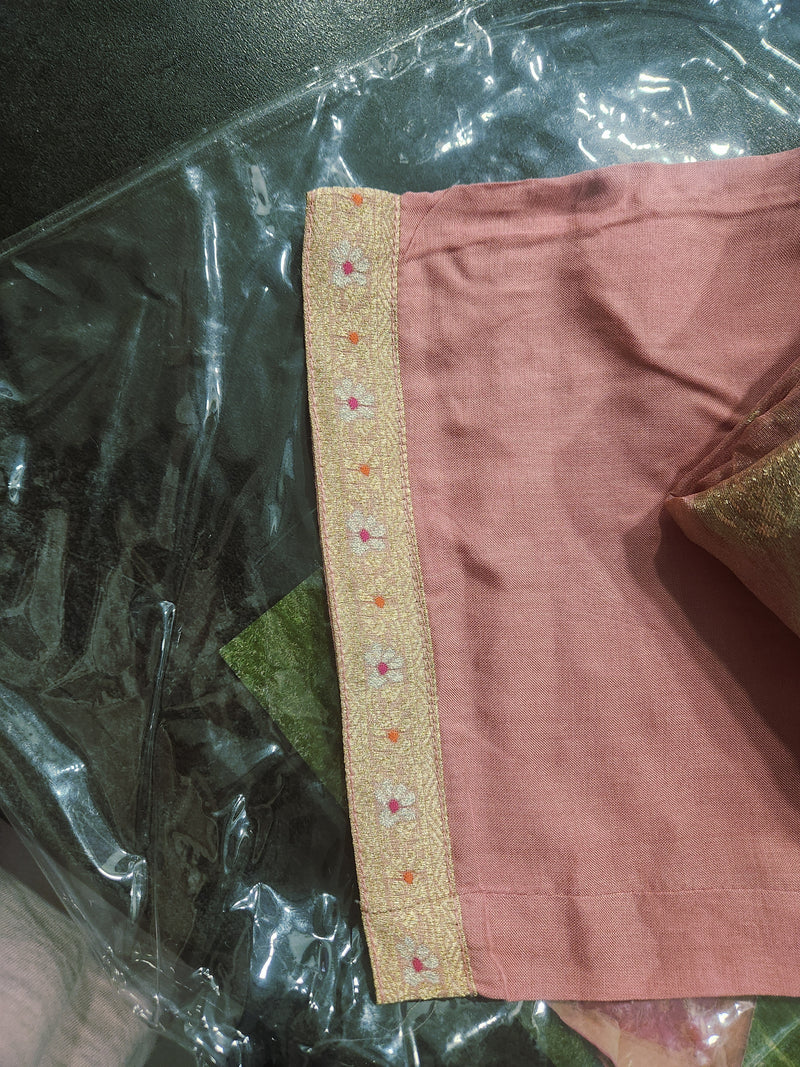 Women's Pink Embroidered Cotton Silk Kurta Set with Dupatta