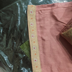 Women's Pink Embroidered Cotton Silk Kurta Set with Dupatta