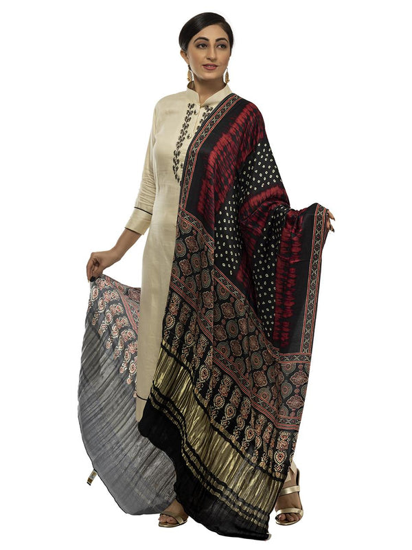 Multicolor Women's Gaji Silk Dupatta suitable for All Occasions